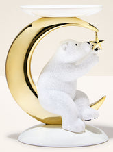 Bear & Moon Pedestal 3-Wick Candle Holder