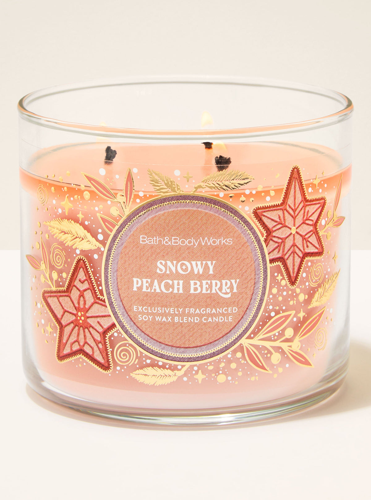 Snowy Peach Berry 3-Wick Candle
