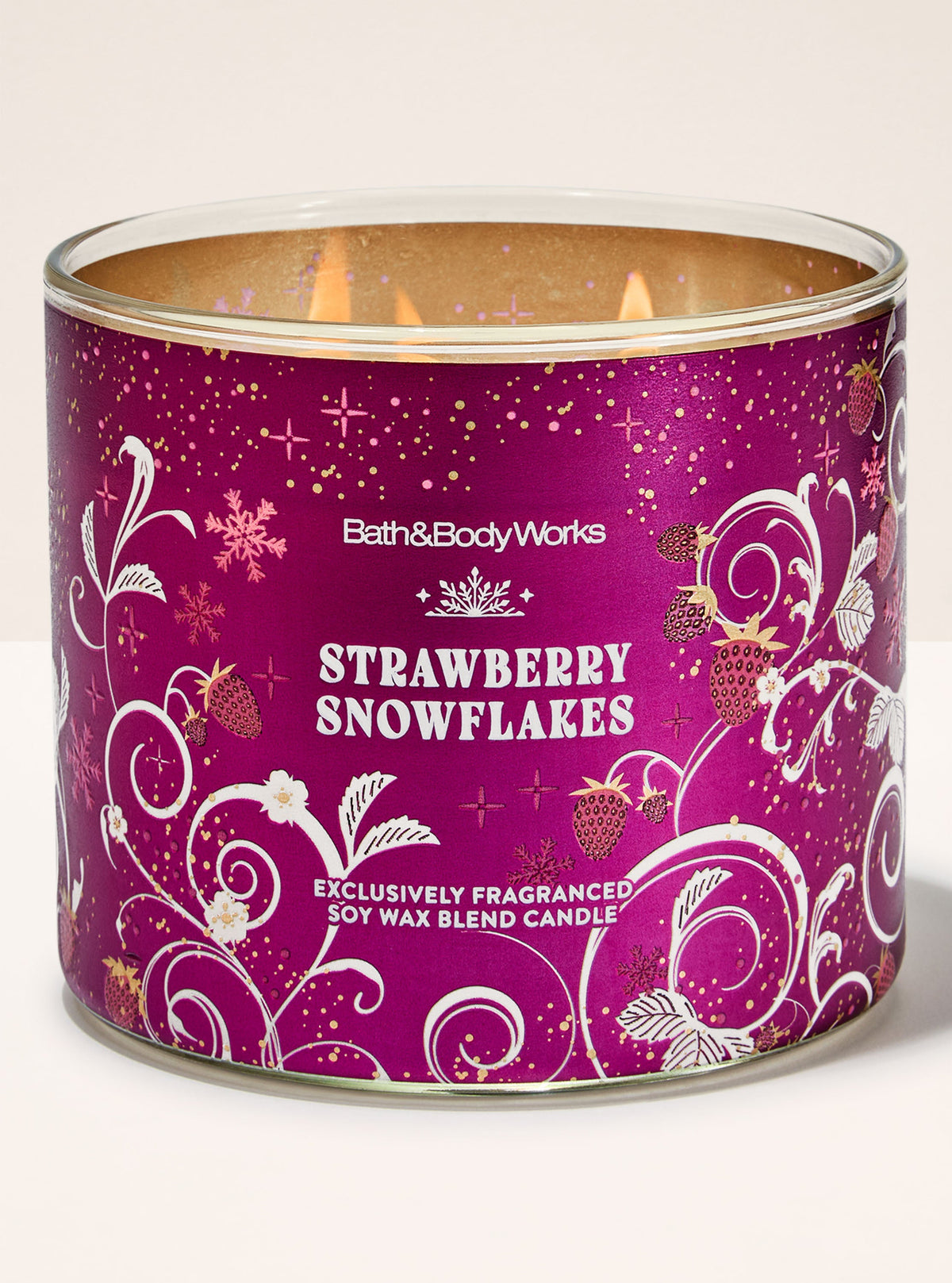 Strawberry Snowflakes 3-Wick Candle