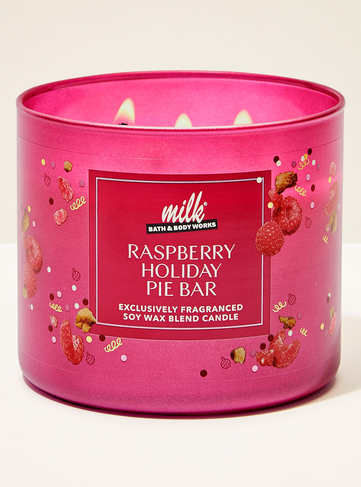 Raspberry Holiday Pie Bar 3-Wick Candle